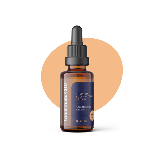 Oil label with the title 'Beautiful and positive CBD oil tincture label'