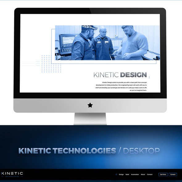 Industrial design website with the title 'Web Design and development for Engineering and Automation business'