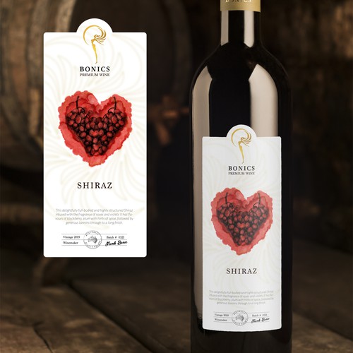 Wine packaging with the title 'Shiraz Wine Label'