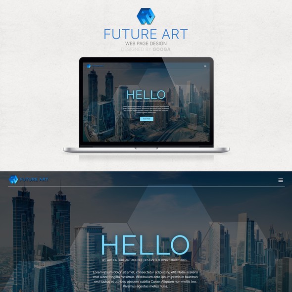 Architecture website with the title 'Future art'