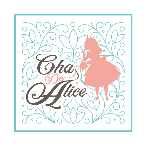 Alice in Wonderland design with the title 'Create a logo for fashion e-commerce'