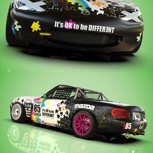 Autism design with the title 'Car wrap - Miata'