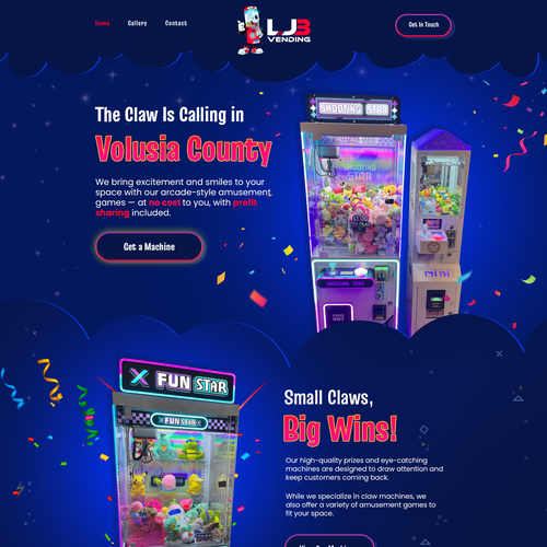 Custom website with the title 'LJB Vending Co. – Custom Wix Website Design'