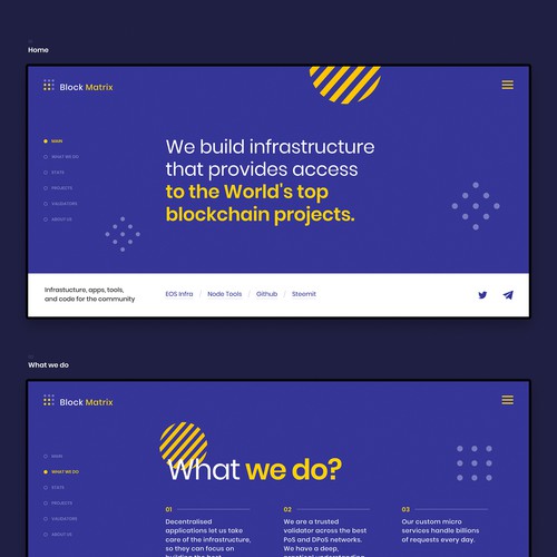 IT website with the title 'Block Matrix design'