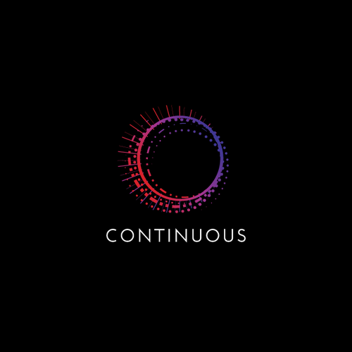 Spiral logo with the title 'CONTINUOUS abstract logo design'