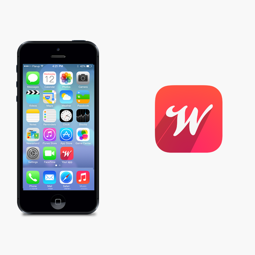 IOS 7 design with the title 'Wuzy App Icon'