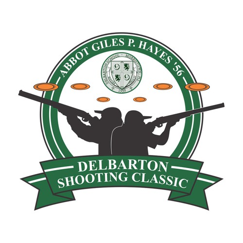 Shooting design with the title 'Design a crisp emblem which includes the event name and the delbarton seal'