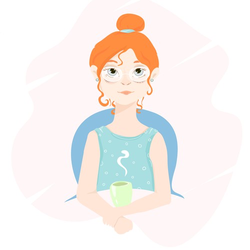 Person illustration with the title 'Red-head girl'