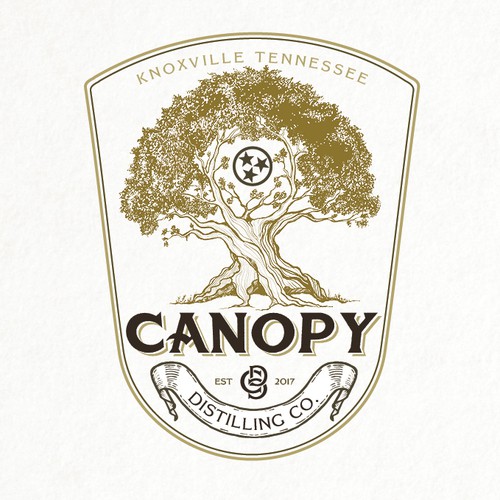 Distillery logo with the title 'Canopy'