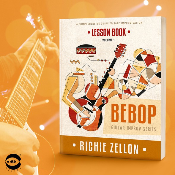 Music book cover with the title 'Book cover for “Bebop – Lesson Book” by Richie Zellon'