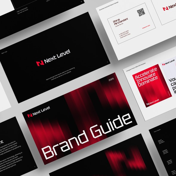 Dark design with the title 'Logo and Brand Guide for HR Company'