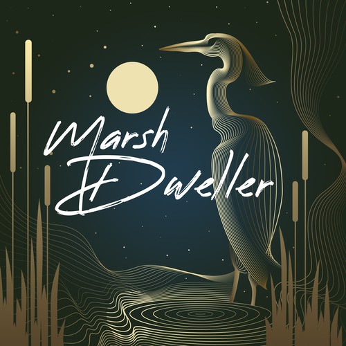 Bird artwork with the title 'Marsh Dweller Podcast cover'