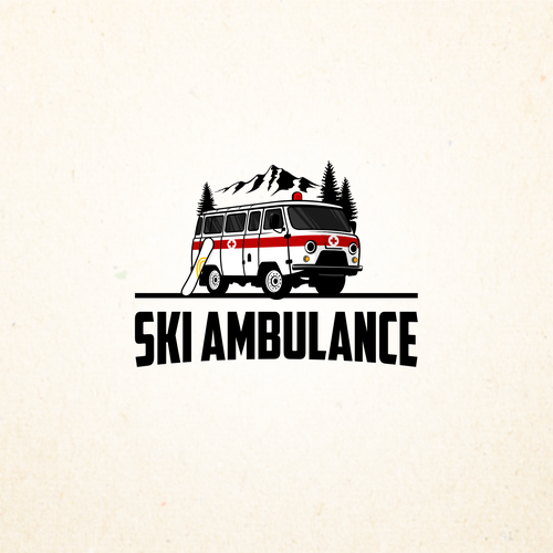 First aid logo with the title 'SKI AMBULANCE'