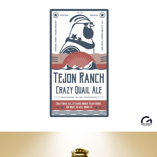 Bird label with the title 'Beer Label design'