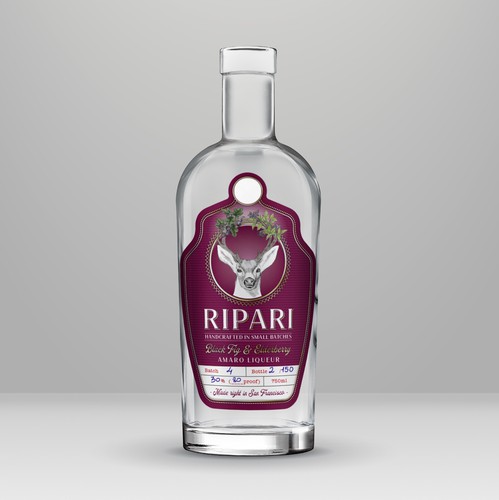 Luxurious label with the title 'Amaro liqueur label concept'