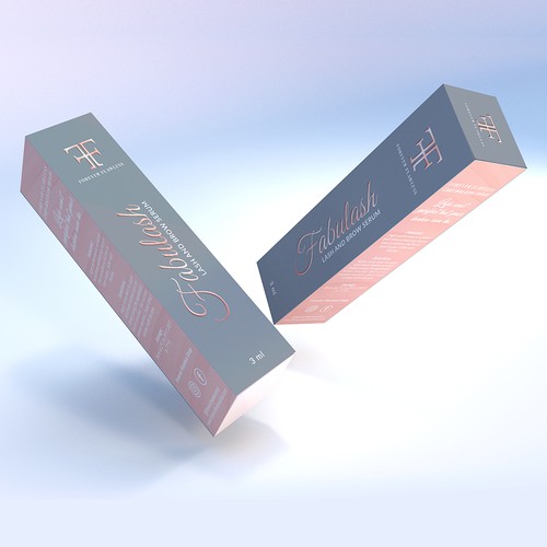 Sophisticated packaging with the title 'Elegant and bold design proposal for a Lash and Brow Serum'