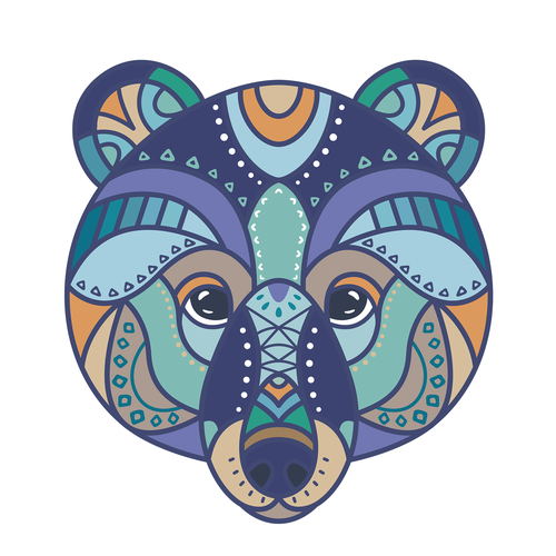 Colorful t-shirt with the title 'Colorful bear t-shirt design'