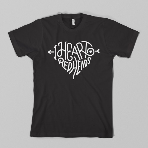 Lettering t-shirt with the title 'I heart Redheads'