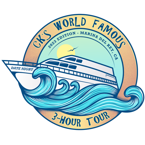 Yacht logo with the title 'Vintage Logo for CK's World Famous'