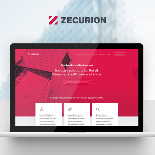 Startup website with the title 'Website design for cyber security software start-up'