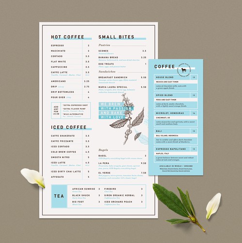 Quiet design with the title 'Urbana Cafe Menu '