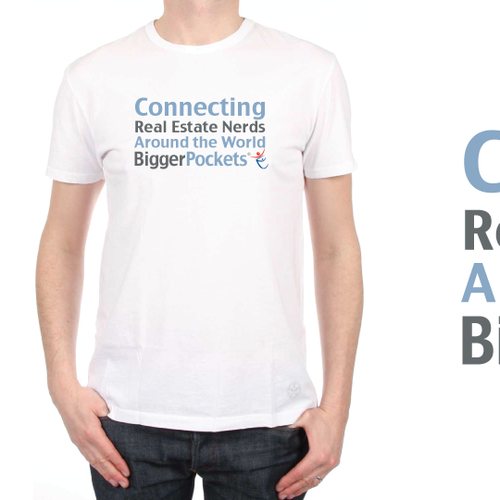 Text t-shirt with the title 'Connecting Real Estate Nerds Around the World'