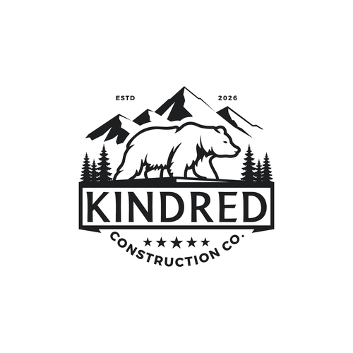 Fir tree logo with the title 'Logo for a construction company.'