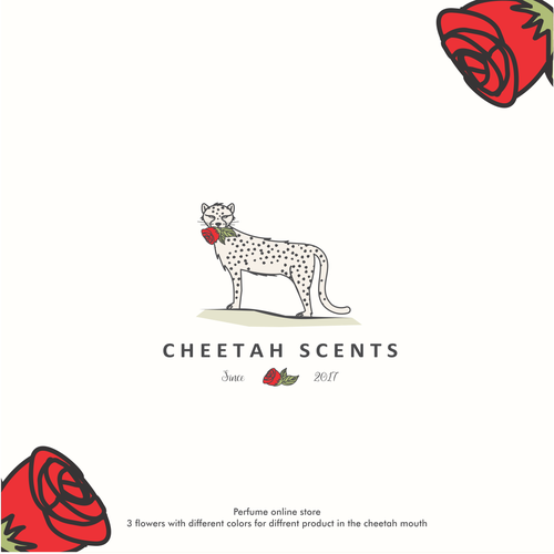 Cheetah design with the title 'Beautiful illustration for a perfume store'