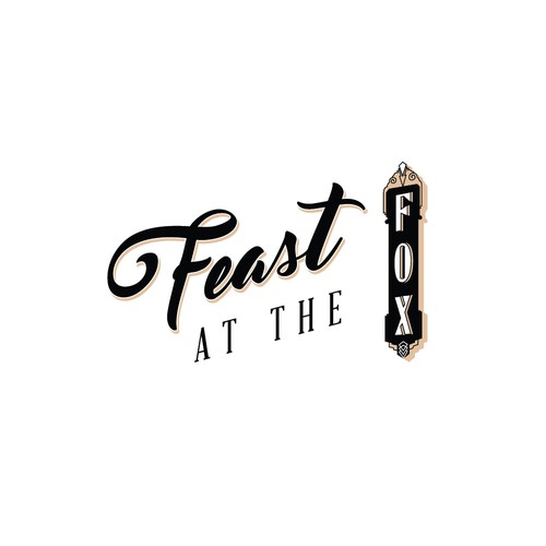 Theater logo with the title 'Feast at the Fox - Logo for a Farm to Table Dining Experience'