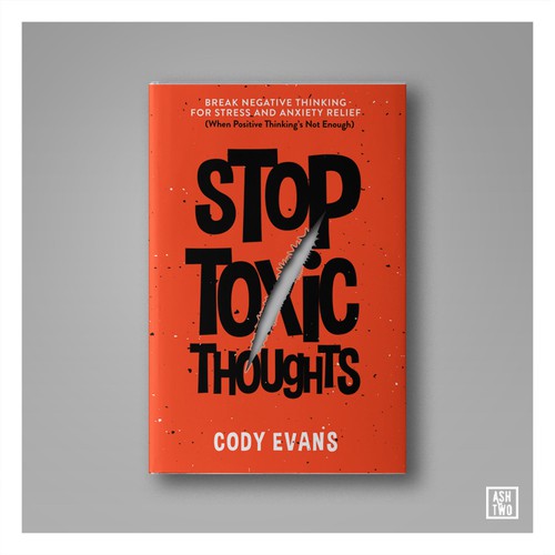 Typography book cover with the title 'Stop Toxic Thoughts'