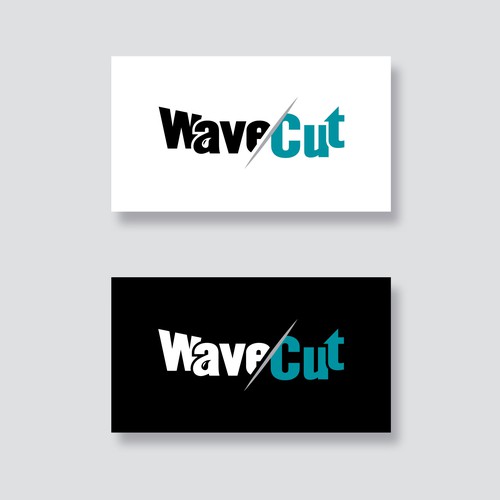 Cut design with the title 'wavecut logo design'