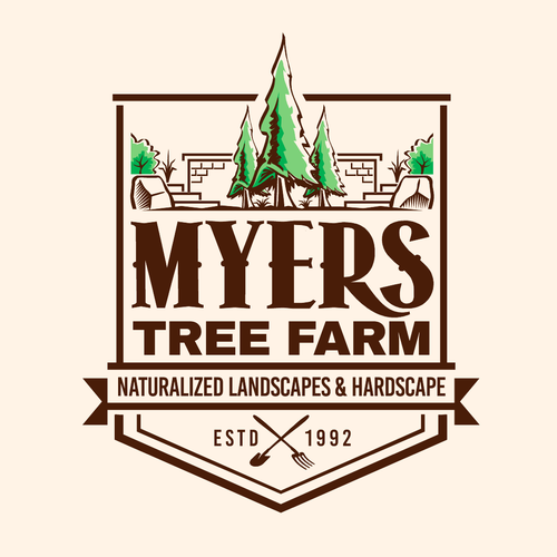 Tree logo with the title 'landscapes'