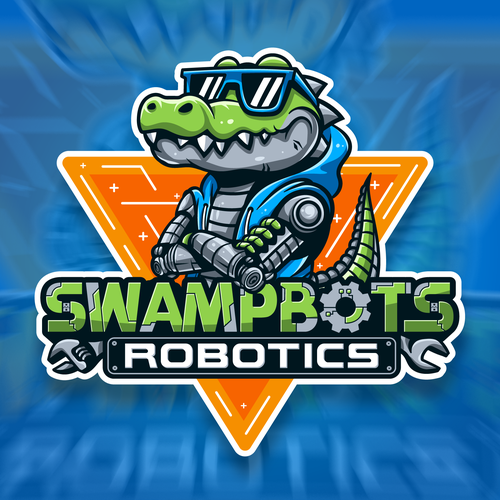 Robotics design with the title 'Mascot logo Swampbots Robotics'