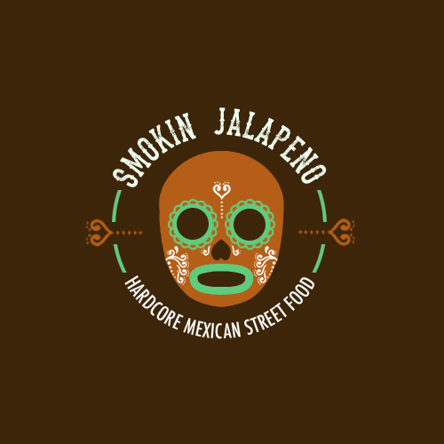 Street food logo with the title 'Smokin Jalapeno "hardcore mexican street food" logo contest'