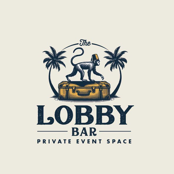 Monkey design with the title 'THE LOBBY BAR'