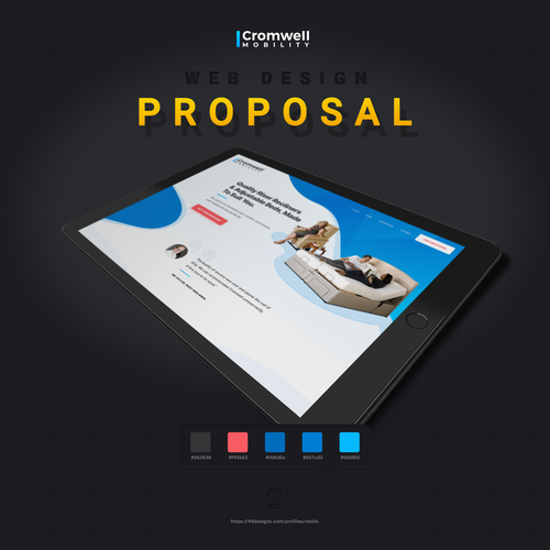 Blue website with the title 'Cromwell Mobility'