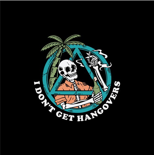 Hype design with the title 'Hype Skull "I Dont Get Hangovers"'