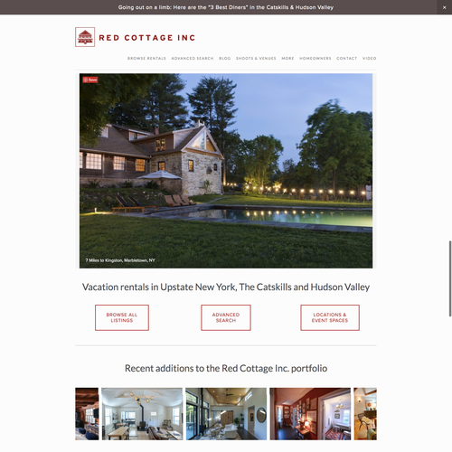 Marketing website with the title 'Vacation Rental - Support and Development'