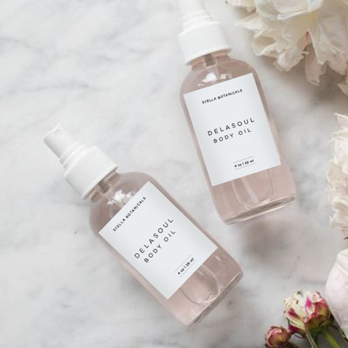 Beauty label with the title 'Create a minimal label for natural skincare brand!'