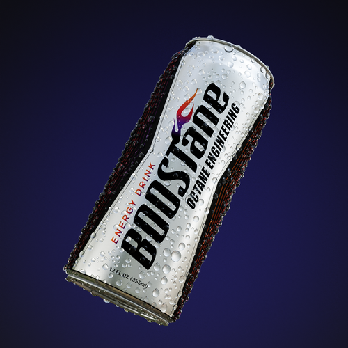 Energy drink packaging with the title 'boosttane'