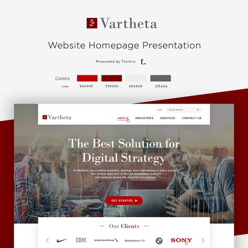 Minimalist website with the title 'Web Design for Serious Consulting Firm'