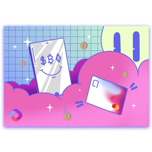 Dollar design with the title 'Illustration for a different bank '