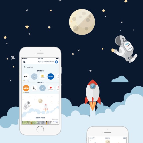 IPhone design with the title 'App design for a photo based social media app'