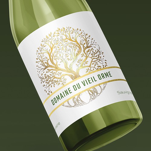 Gold label with the title 'Label for wine'