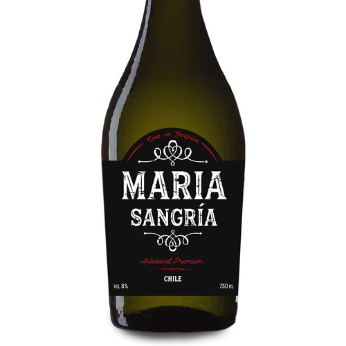 Winery label with the title 'Retro label for Chile Sangria'