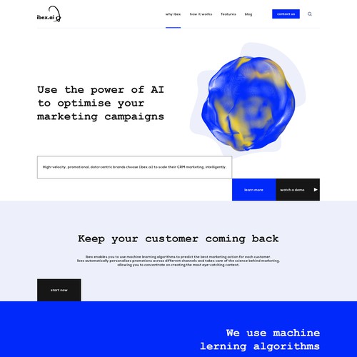 Artificial intelligence website with the title 'UI / UX Design for AI Based company.'