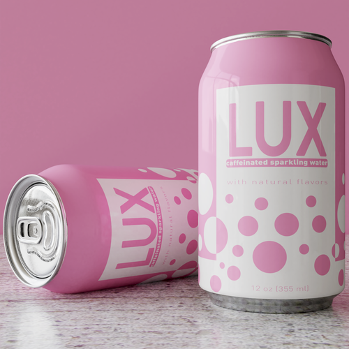 Canister design with the title 'Design concept for sparkling water brand.'