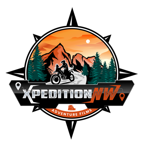 Motocross logo with the title 'Emblem logo concept for adventure films'