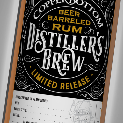 Rum label with the title 'Variation Distillers Brew'