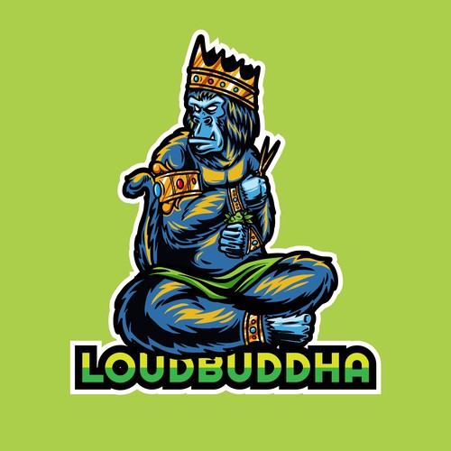Pop art logo with the title 'LoudBuddha'